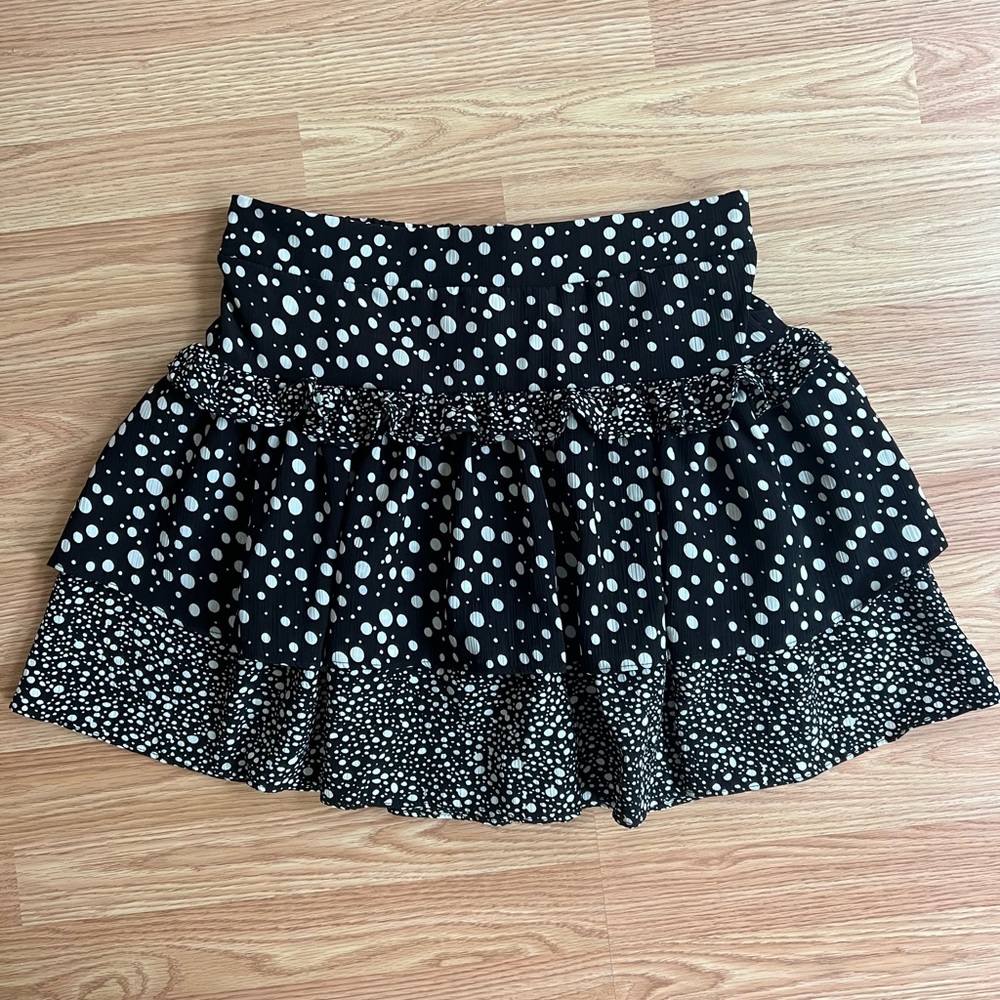 Black and White Polka Dot Mini Skirt